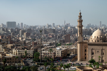Fototapeta premium A panoramic view of Cairo’s skyline and urban sprawl.