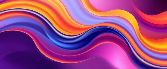 Fototapeta premium Abstract flowing curves, gradient color, dynamic movement, contemporary, ripple