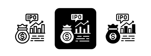 Market Cap  Solid color and black line drawing vector illustration set