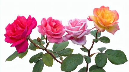 Obraz premium multiple. Multiple colored roses blooming on a single stem with interwoven petals. gardening catalogs, home-decor guides, designed for home decor and floral branding, enhances decor appeal.