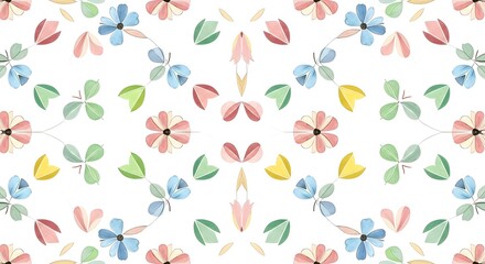 Fototapeta premium Modern Geometric Floral Pattern Background
