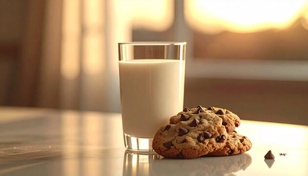 Cookies Chocolate Chip Milk Glass
