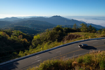 Beautiful landscape of Doi Inthanon national park in the morning at Mae Jam, Chiang Mai, Thailand.