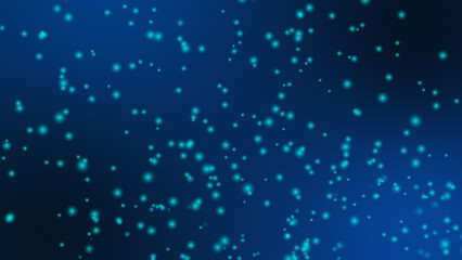 Cyan Blue Particles Moving Abstractly in Dark Space