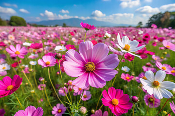 Obraz premium Cosmos flower field