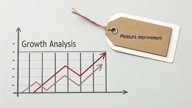Growth Analysis Chart with Tag for Measuring Improvement in Business Performance and Data Insights