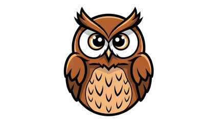 Fototapeta premium Cartoon owl vector illustration cute bird character design isolated on white background