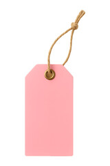 Pink price tag isolated on transparent background