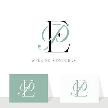 Elegant PE EP monogram wedding logo for couples