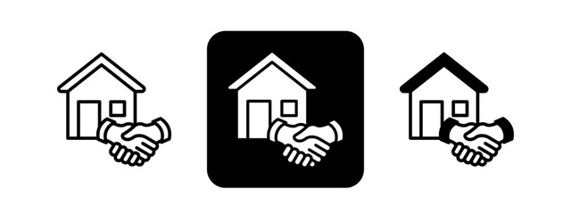 Agreement  Solid color and black line drawing vector illustration set