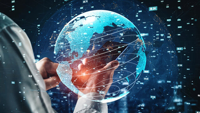 Discover advanced technology concepts showcasing global connectivity and data visualization representing the future of digital innovation and networking in business. Xenic