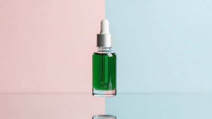 Discover radiant skin with this luxurious green serum in a modern wellness setting