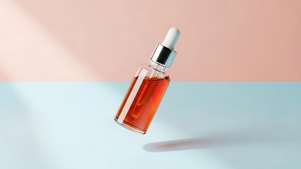 Elegant serum bottle mockup for skincare product advertising, beauty and wellness concept, modern aesthetic