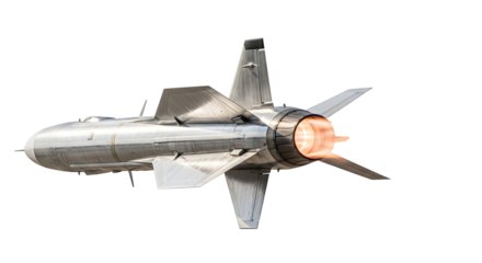 A detailed rear view of a jet plane's engine, with flames emitting and wings open. This showcases the power and speed, isolated on transparent background