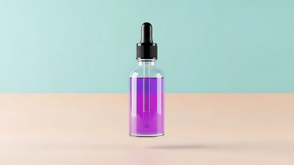 Elegant clear bottle with vibrant purple liquid, perfect for beauty, health, or wellness product promotion