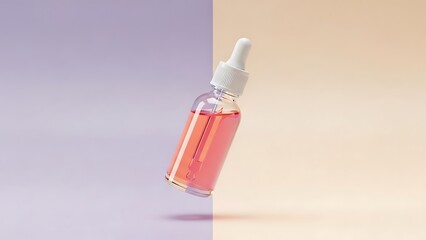 Elevate your beauty brand with this radiant serum bottle against a modern pastel backdrop for skincare promotions