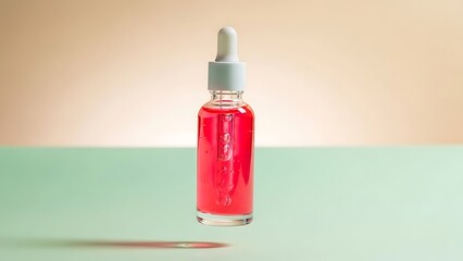 Radiant pink serum dropper for skin rejuvenation and beauty treatments in a minimalist setting
