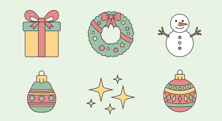 Fototapeta premium Trending Christmas Illustration