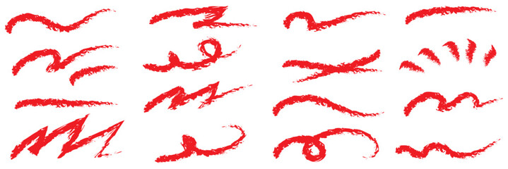 Squiggle brush scribble underline. Marker pen emphasis highlight swoosh stroke. Vector swoosh brush underline set for accent, marker emphasis squiggle element. Vector illustration 