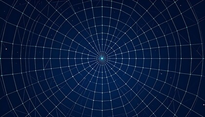 Abstract Blue Grid Background with Perspective and Depth.