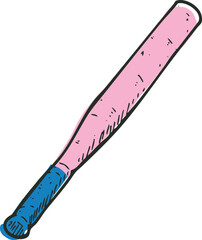 baseball bat sports item hand drawn illustration
