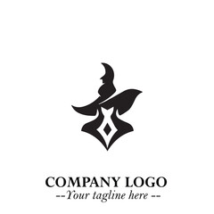 Mystical Black Witch Logo Symbol on White Background for Modern Magical Branding Design Effects