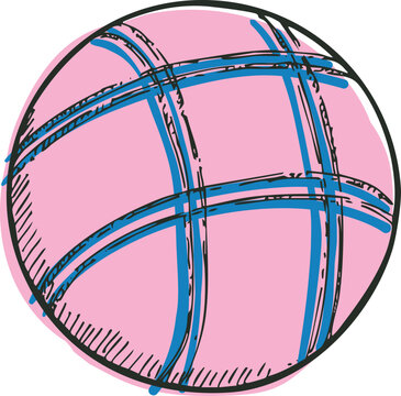 petanque ball sports item hand drawn illustration