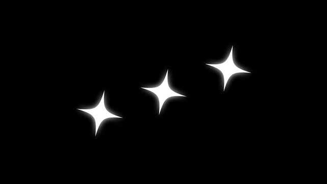 Twinkle star glitter sparkle animation, white cartoon star animation, magical twinkling star bursts with floating glitter dust swirls, soft shining doodle particles, white sparkle streams in 4k video