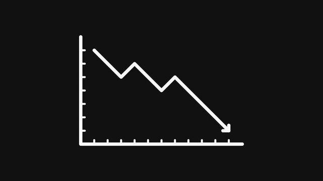 Minimalist Line Chart Decline Animation
