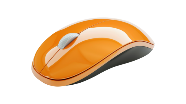 Modern black and silver wireless computer mouse isolated on white