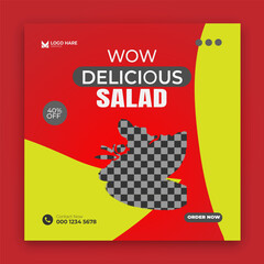 Delicious food social media design template,
