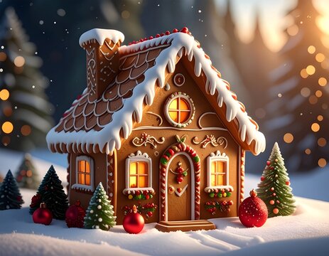 christmas gingerbread house - Powered by Adobe