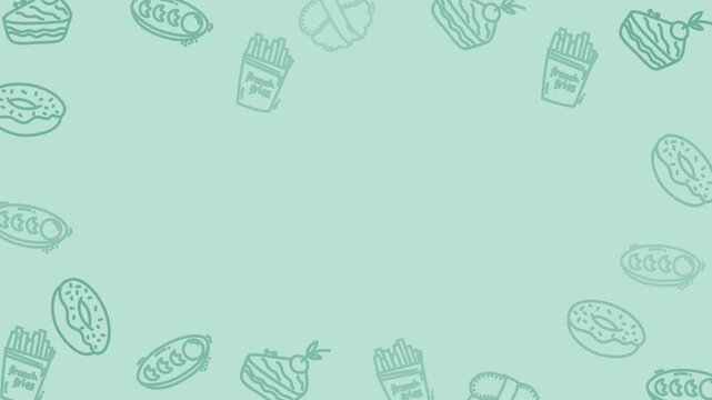 Fast Food Snack Doodle Background