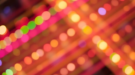 Blurred colorful light trails create an abstract festive background.