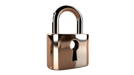 Naklejka premium Shiny metallic padlock isolated on white background