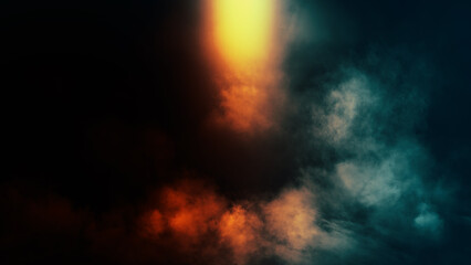 Obraz premium Abstract smoke misty fog on isolated black background. Texture overlays. Design element.