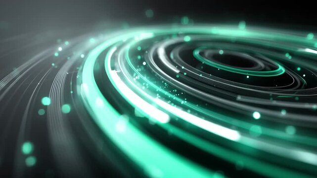 Dynamic technology loops create mesmerizing visual experiences with glowing green lines and intricate patterns, showcasing captivating futuristic HUD background that draws attention