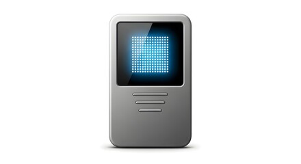 Modern Digital Device with Illuminated Screen Illustrative Representation, Technology Icon