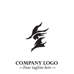 Mystical Black Witch Logo Symbol on White Background for Modern Magical Branding Design Effects