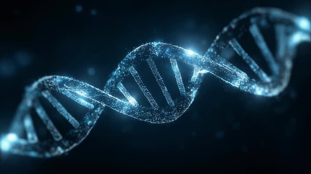 Stunning 3D DNA Helix Animation with Particles and Light Effects for Science and Technology