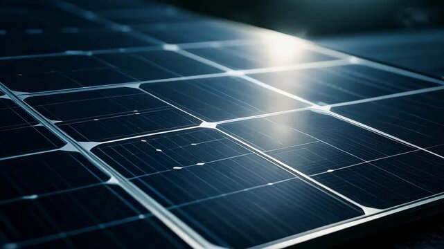 Close-up of a solar panel showcasing modern renewable energy technology