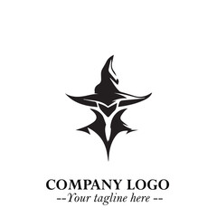 Mystical Black Witch Logo Symbol on White Background for Modern Magical Branding Design Effects