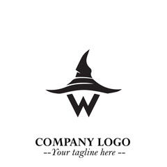 Mystical Black Witch Logo Symbol on White Background for Modern Magical Branding Design Effects