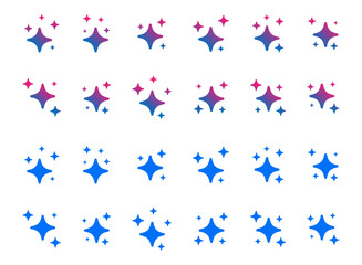 Generative AI logo icon magic sparkle stars symbol , Artificial intelligence sign. Vector ai generated icon blue logo