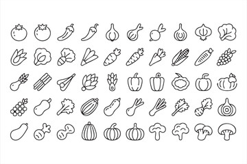 Farm Fresh Vegetable Icon Pack for Recipe Layouts and Grocery Branding