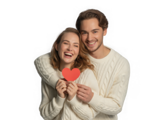Couple in love isolated on transparent background