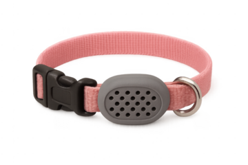 Pink pet collar with ultrasonic anti-flea device