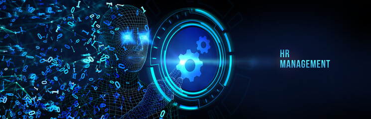 Human Resources HR management Recruitment Employment Headhunting Concept.  3d illustration