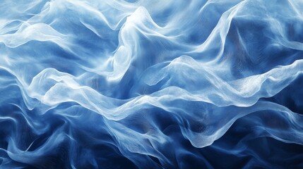 Digital rendering of air conditioning flow, ice-white vapor streams creating hypnotic wave patterns against cobalt blue environment, conveying refreshing atmosphere