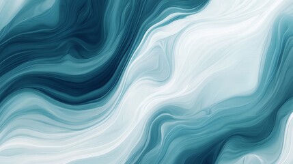 Minimalist representation of wind currents, alabaster white ripples against gradient cyan-to-navy background, smooth flowing lines suggesting tranquil movement